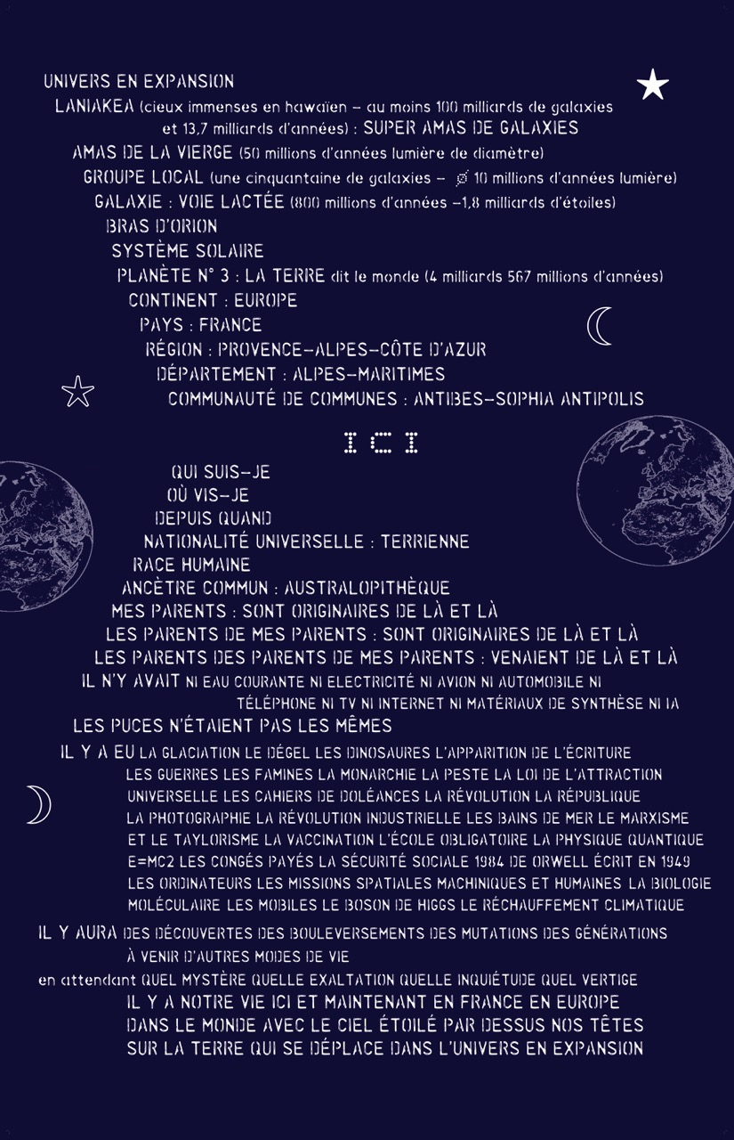 Pour l'exposition Terrien sous la lune, médiathèque d'Antibes, 2023 - 150 X 235 cm